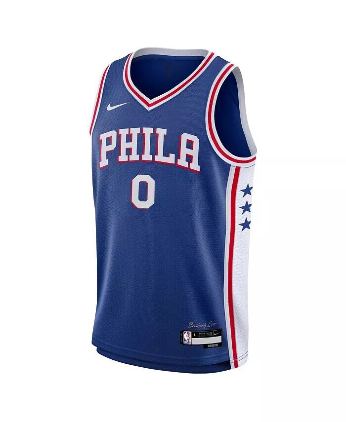 Джерси Big Boys Tyrese Maxey Royal Philadelphia 76ers Swingman — Icon Edition Nike, синий — фото 3
