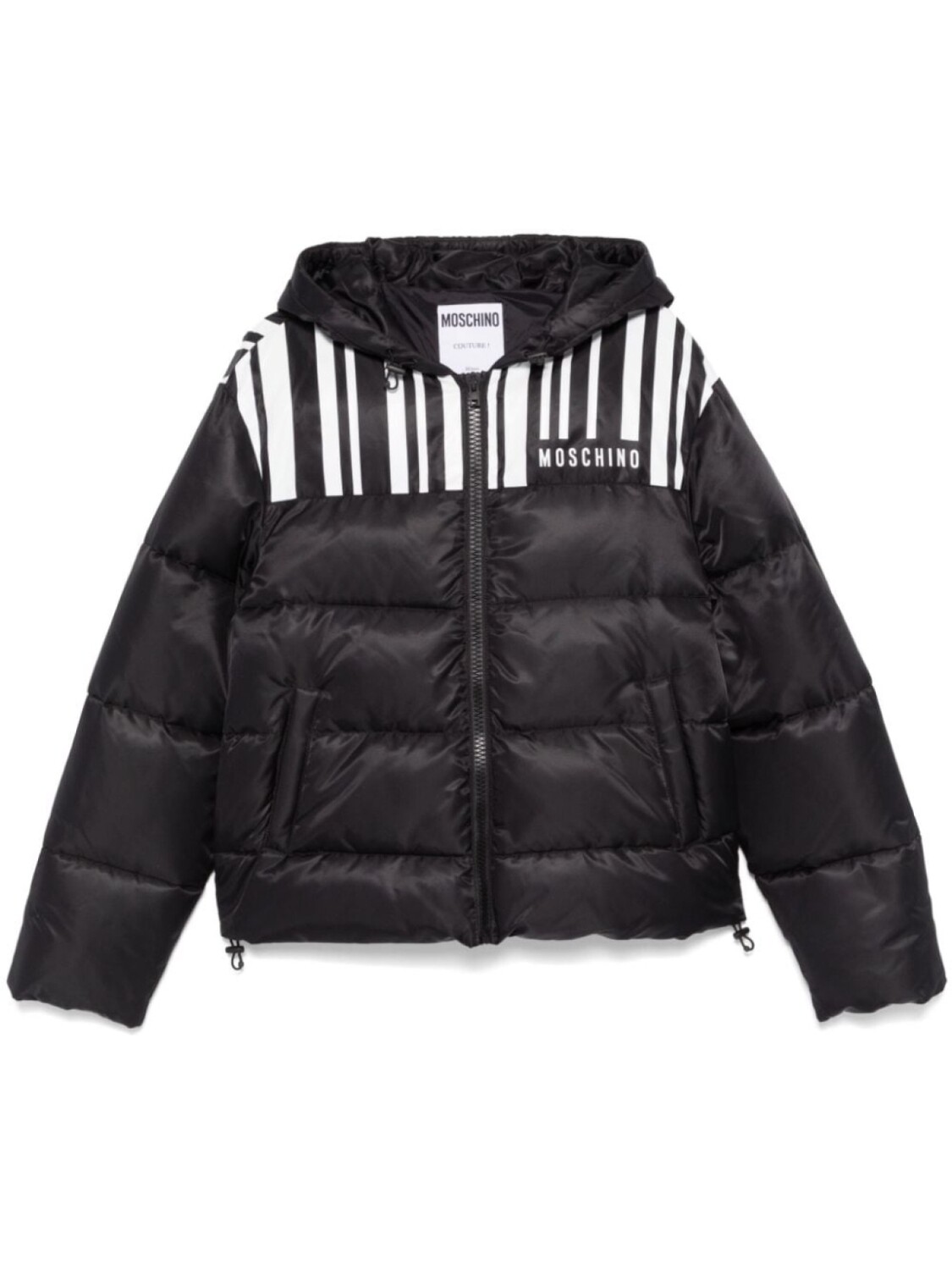 

Пуховик с логотипом Moschino, черный
