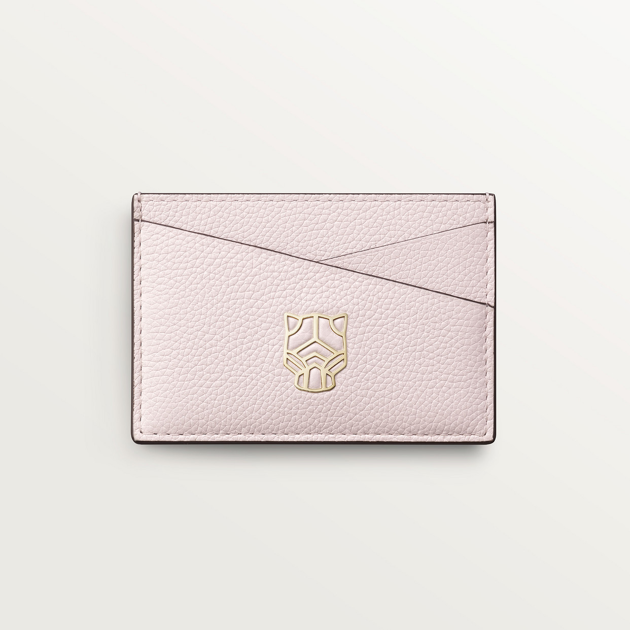 

Картхолдер Cartier Porte-cartes simple, Panthère Graphique de Cartier, телячья кожа нежно-розового цвета с зернистой отделкой