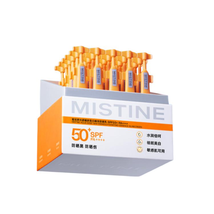 

Mistine Отбеливающие сыворотки с водянистой текстурой, люкс, солнцезащитный лосьон для однократного применения SPF50+PA++++ 1мл*30 шт