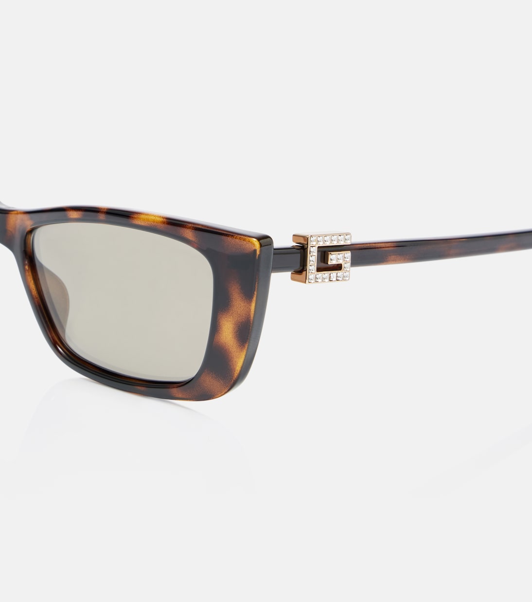 Прямоугольные солнцезащитные очки с декором Gucci, Havana-Havana-Grey — фото 2