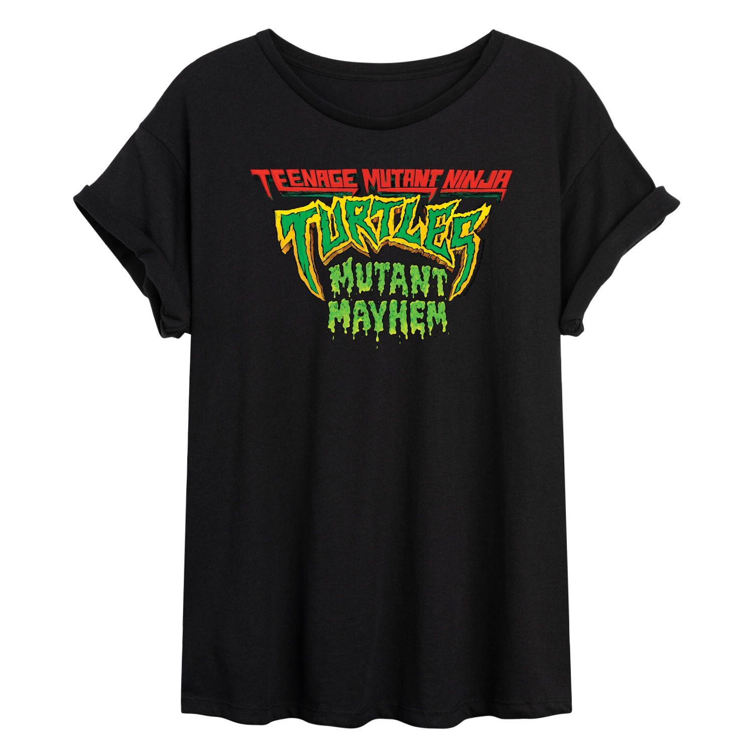 

Детская футболка с струящимся графическим логотипом TMNT Teenage Mutant Ninja Turtles Mutant Mayhem Licensed Character, черный
