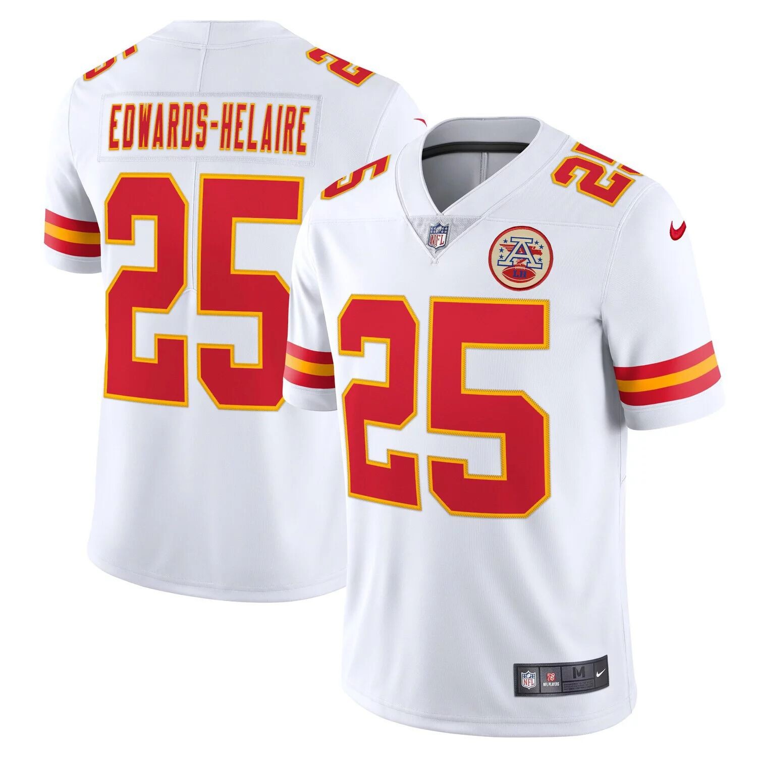 

Мужская белая майка Clyde Edwards-Helaire Kansas City Chiefs Vapor Limited Nike, Белый, Мужская белая майка Clyde Edwards-Helaire Kansas City Chiefs Vapor Limited Nike