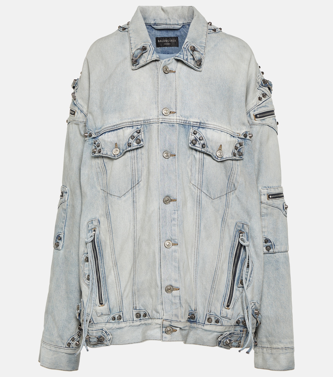 

Джинсовая куртка Cagole большого размера Balenciaga, Dirty Blue