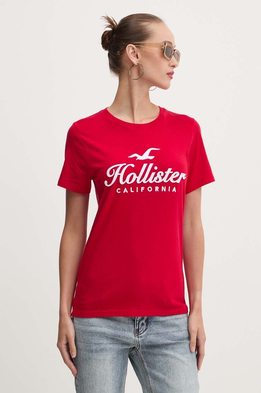 

Хлопковая футболка Hollister Co., красный