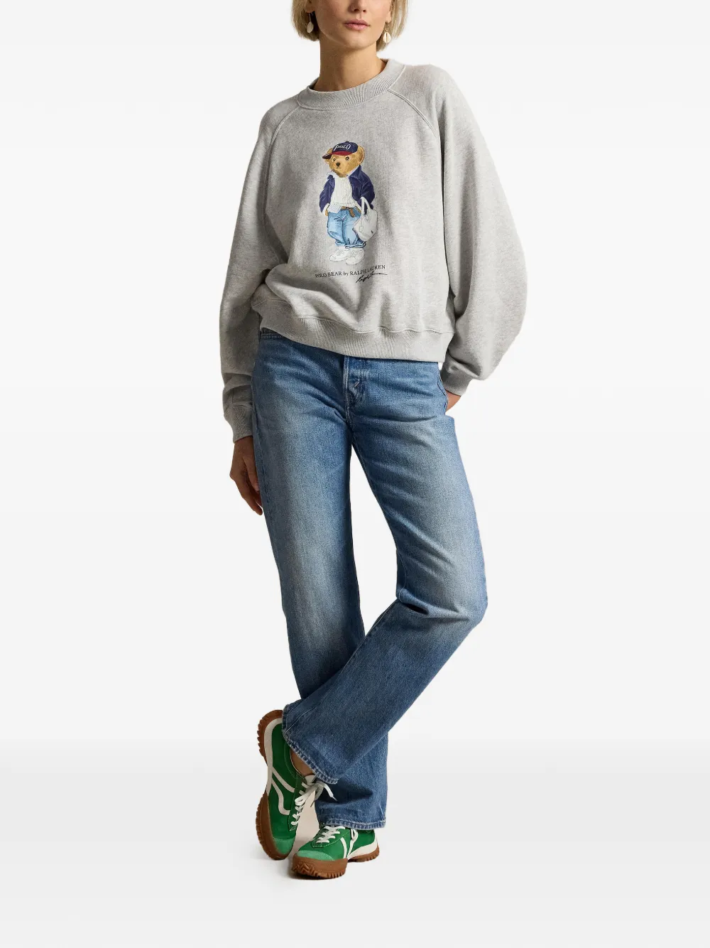 Свитшот с принтом медведя Polo Ralph Lauren, серый — фото 2