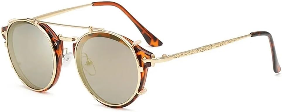 

Классические готические солнцезащитные очки в стиле стимпанк для мужчин и женщин, винтажные круглые очки, модные очки для вождения, защита от ультрафиолета UV400 KTUCN, 02 Luxurygold