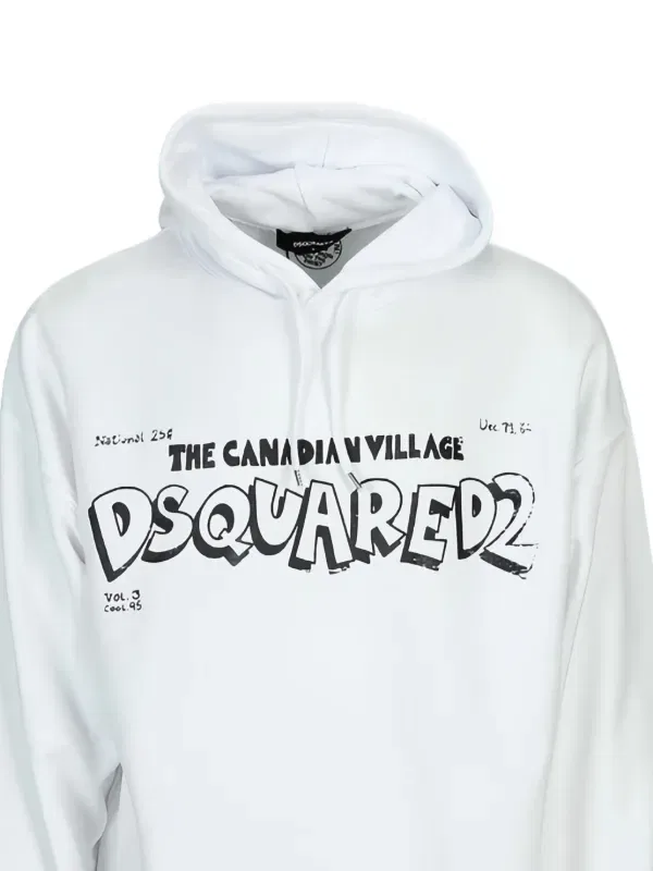 Худи с длинными рукавами и принтом логотипа Dsquared2, белый — фото 2
