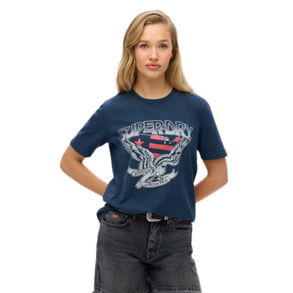 

Футболка с коротким рукавом Superdry Embellish Varsity Relaxed, синий