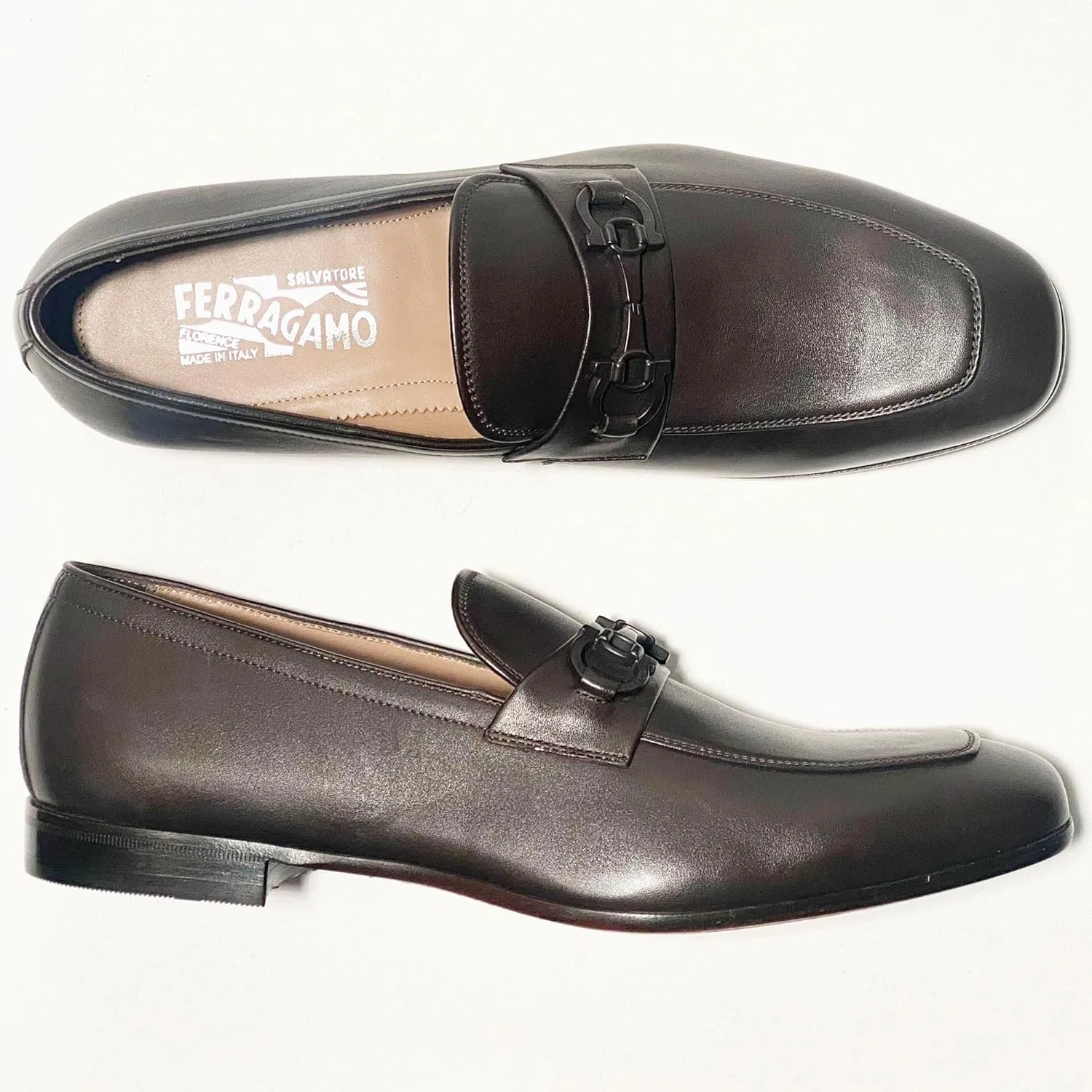 Оксфорды из матовой кожи, Salvatore Ferragamo, коричневый — фото 3