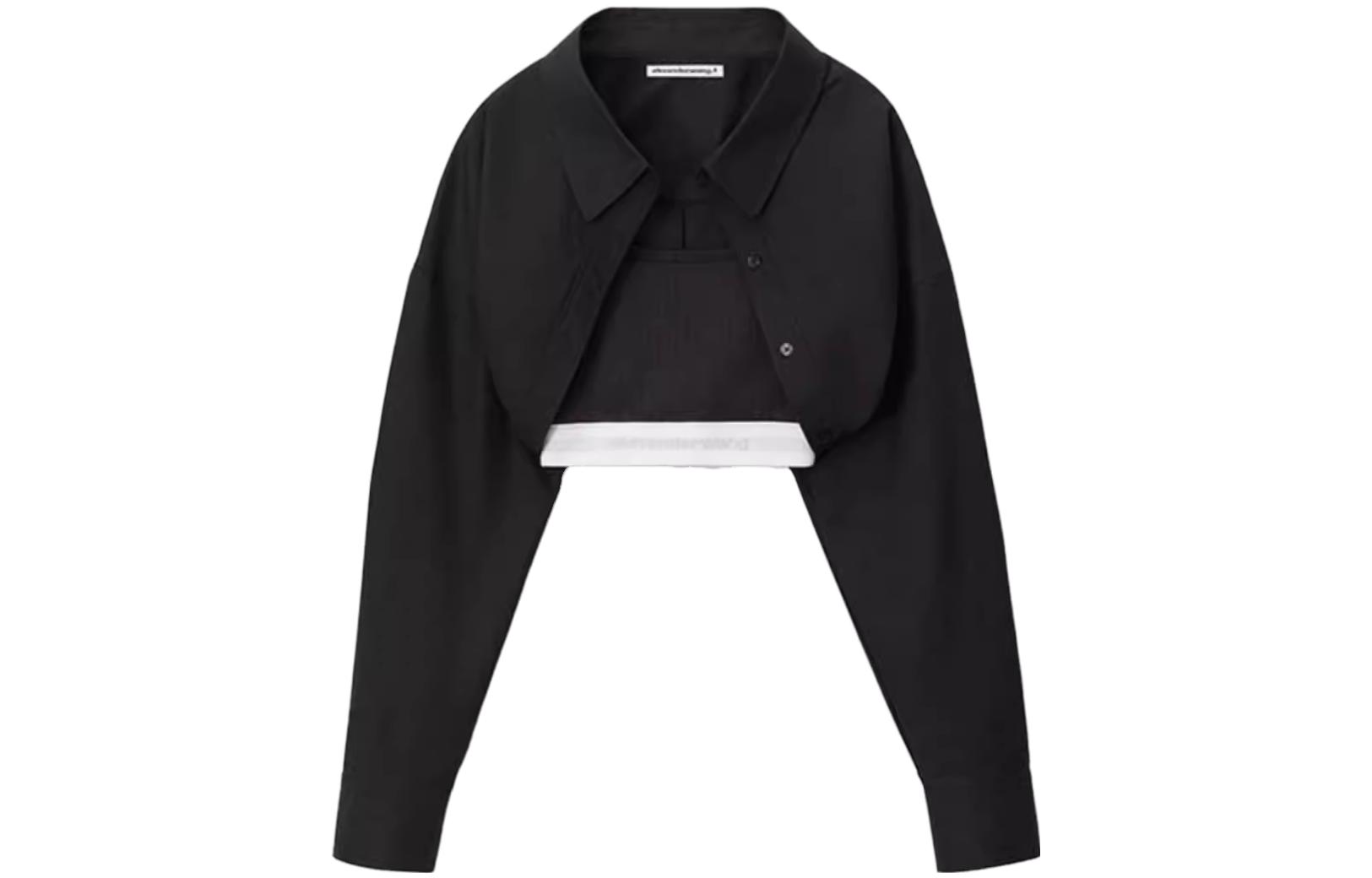 

Многослойная укороченная рубашка Alexander Wang, черный