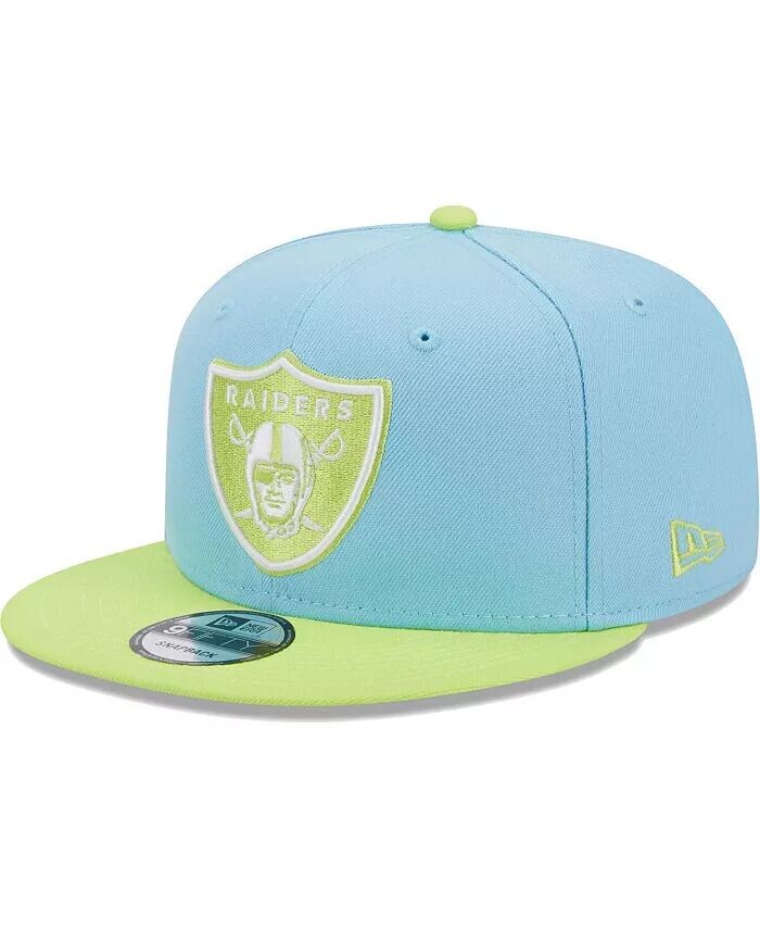 

Мужская светло-голубая, неоново-зеленая двухцветная кепка Las Vegas Raiders Snapback 9FIFTY Snapback New Era, синий