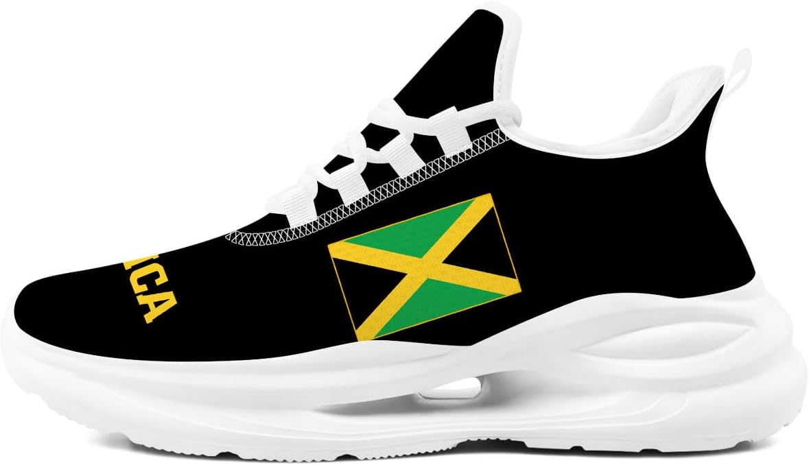 

Кроссовки с флагом Ямайки для женщин и мужчин, спортивные беговые, теннисные и прогулочные обувь Generic, черный