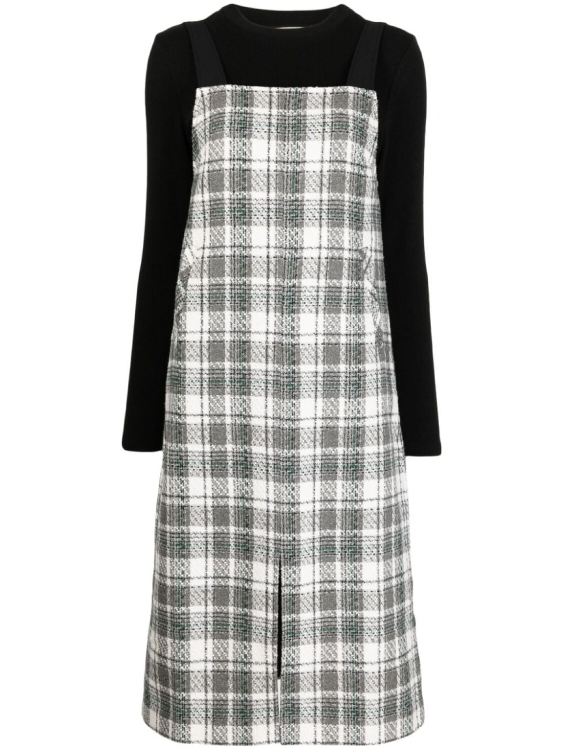 

B+Ab checked midi dress, белый