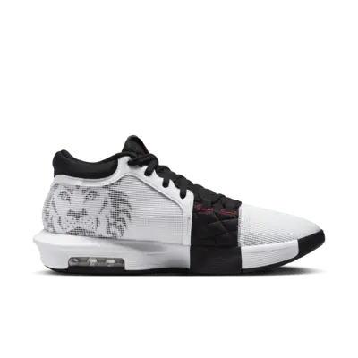 Кроссовки Nike LeBron Witness 8 Basketball Shoes, цвет White/University Red/Black — фото 4