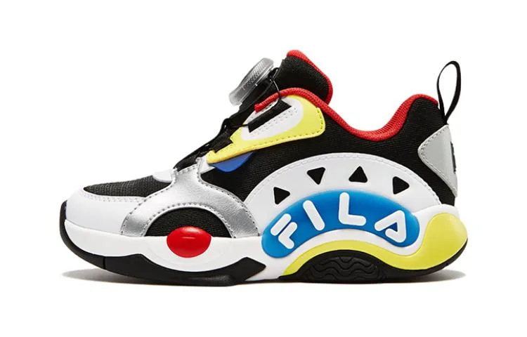 FILA KIDS Детские кроссовки mid top для бега, устойчивые к скольжению и истиранию, черные и морской синий, для детей 3-7 лет
