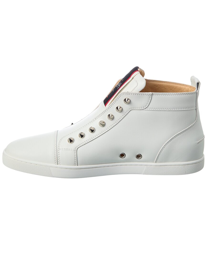 

Christian Louboutin F.A.V Fique A Vontade Кожаные кроссовки среднего кроя, белый