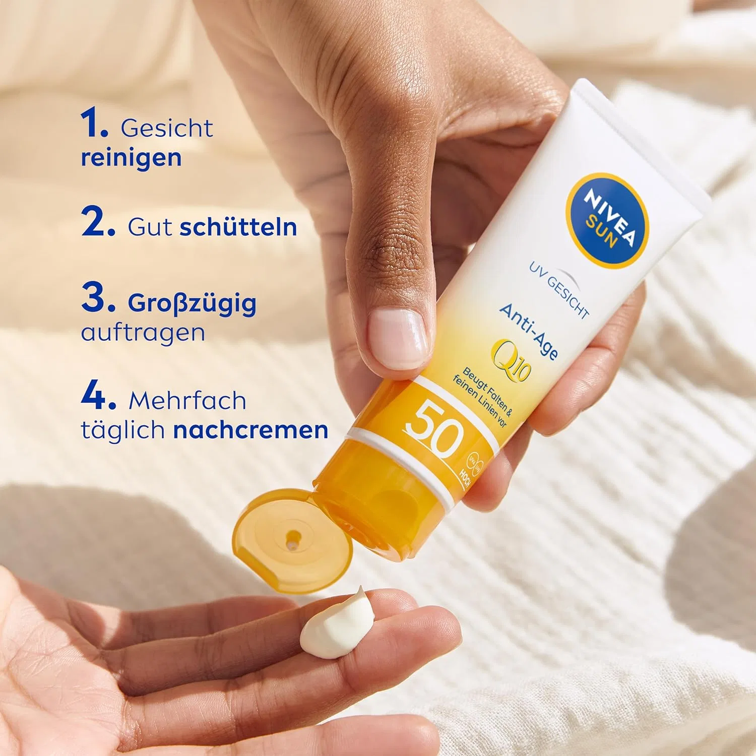 Солнцезащитный крем для лица SPF 50 «UV Face Q10 Anti-Age» от NIVEA SUN Nivea — фото 4