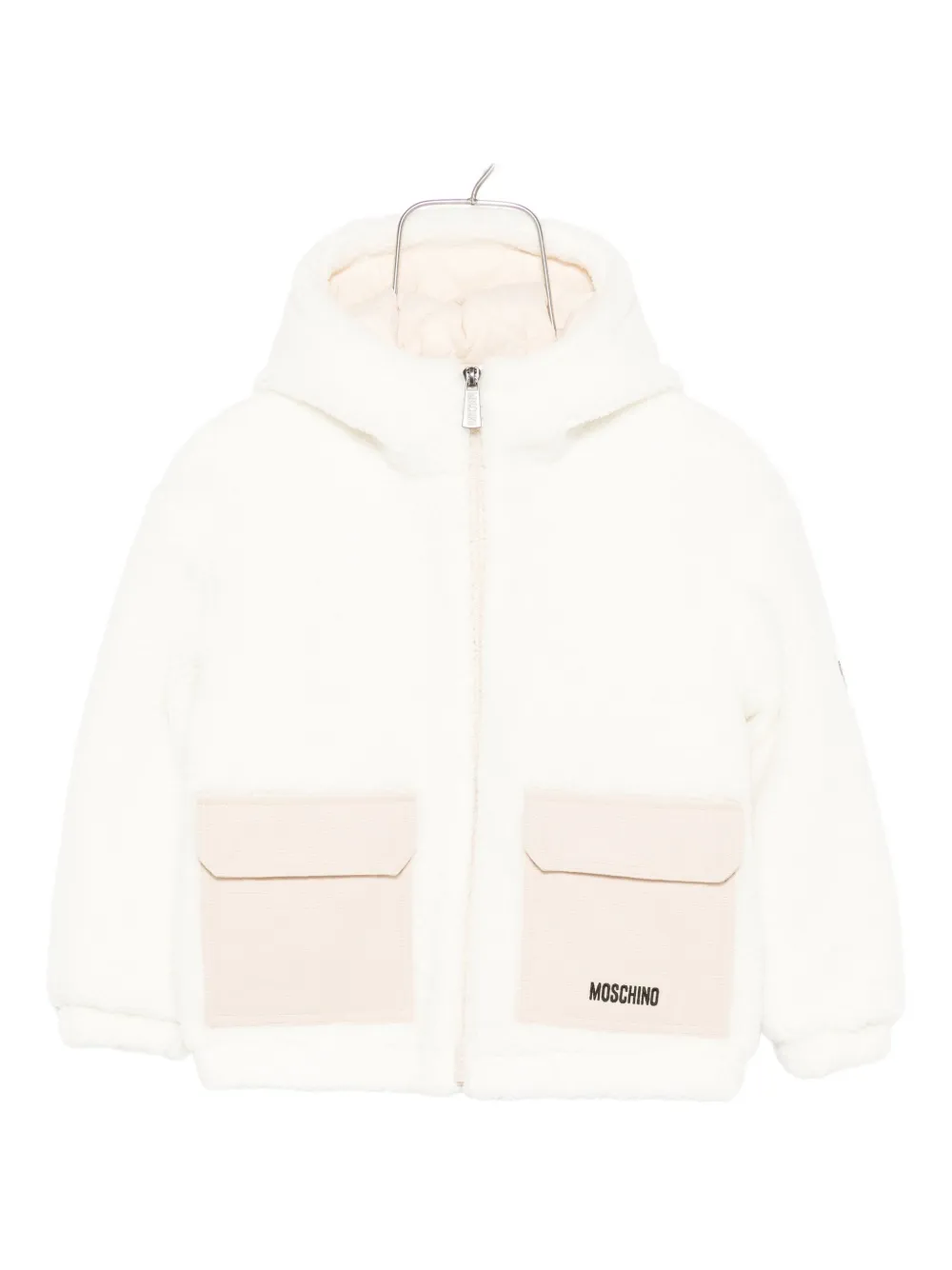 

Куртка с капюшоном и логотипом Moschino Kids, белый