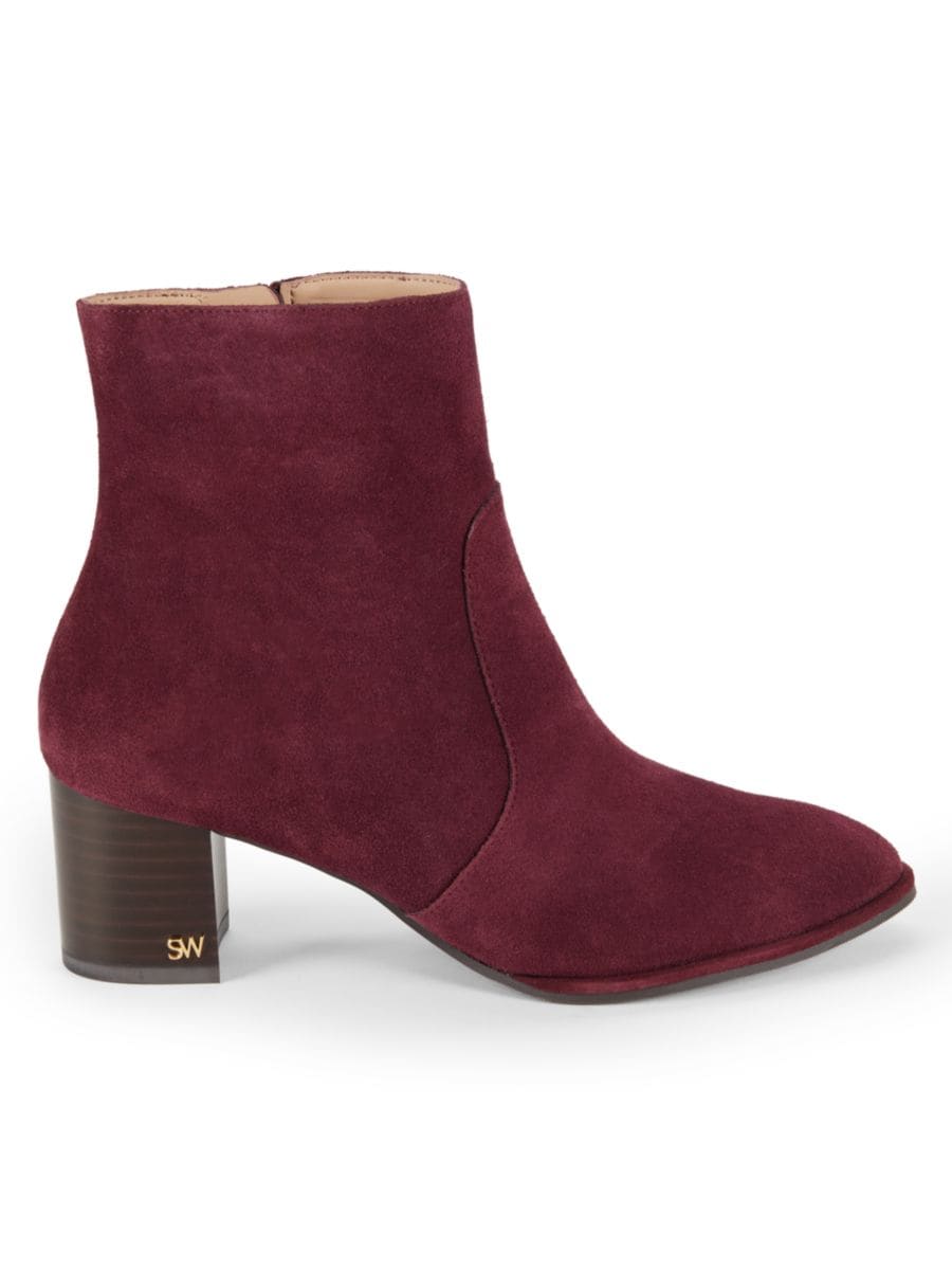 Кожаные ботильоны Rylan Stuart Weitzman, цвет Cabernet