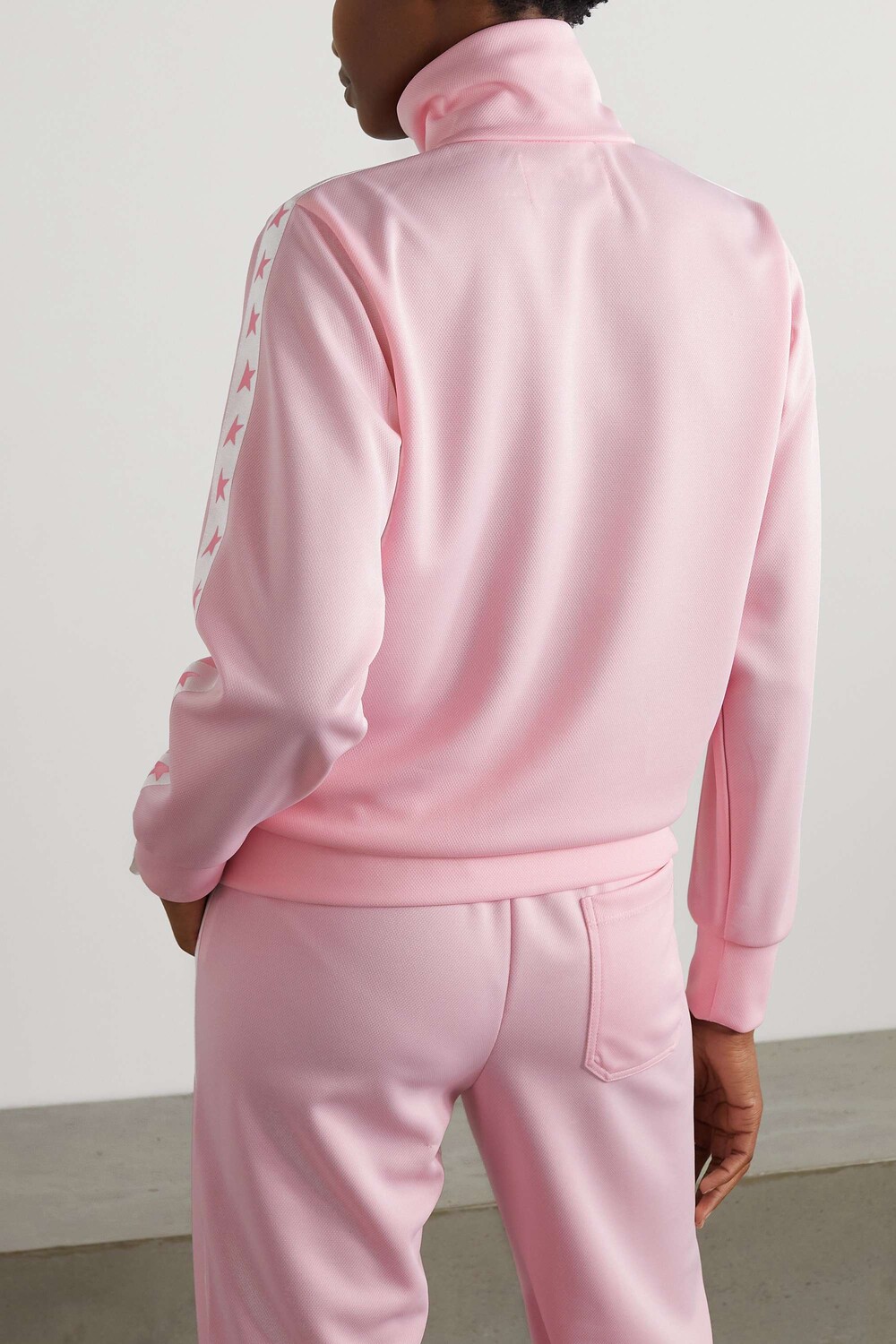 

GOLDEN GOOSE спортивная куртка из пике с тесьмой, розовый