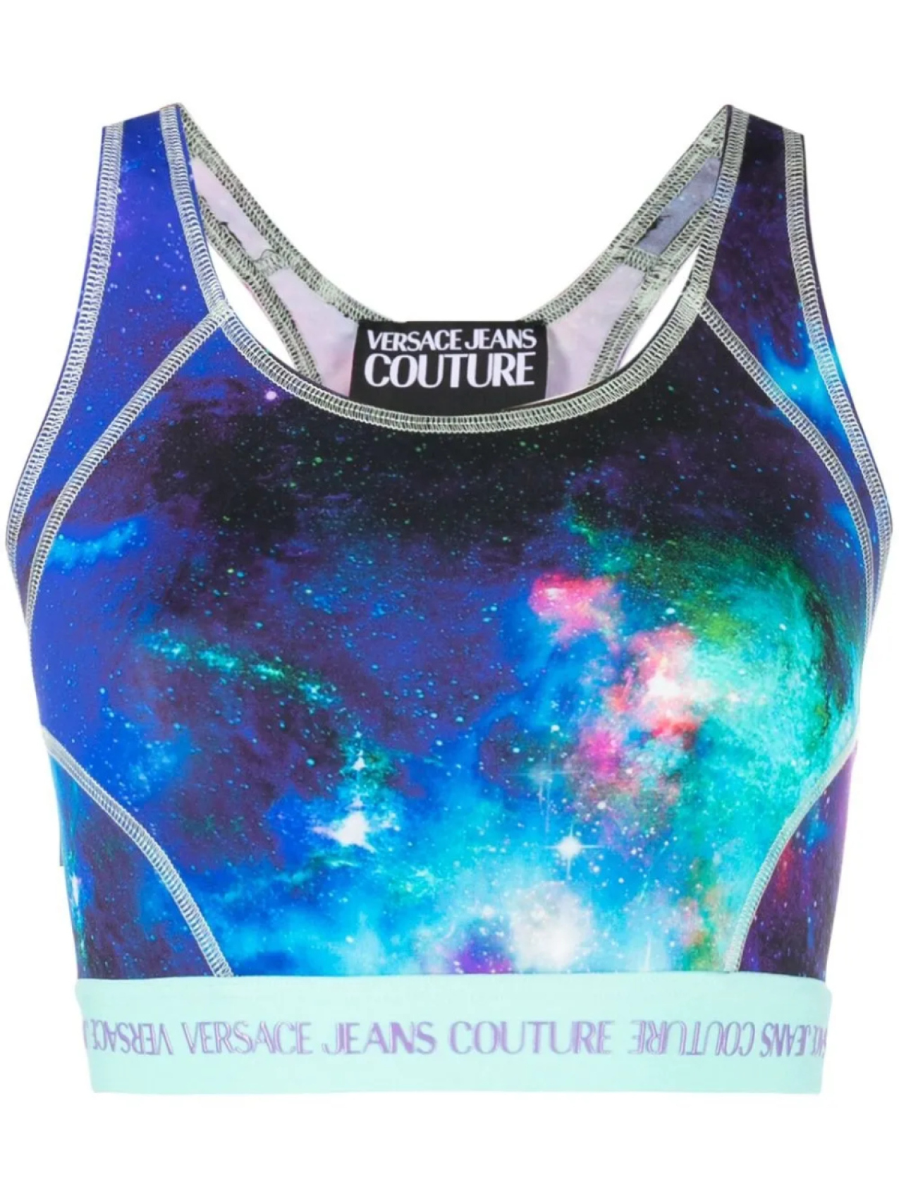 

Versace Jeans Couture спортивный бюстгальтер с принтом, синий