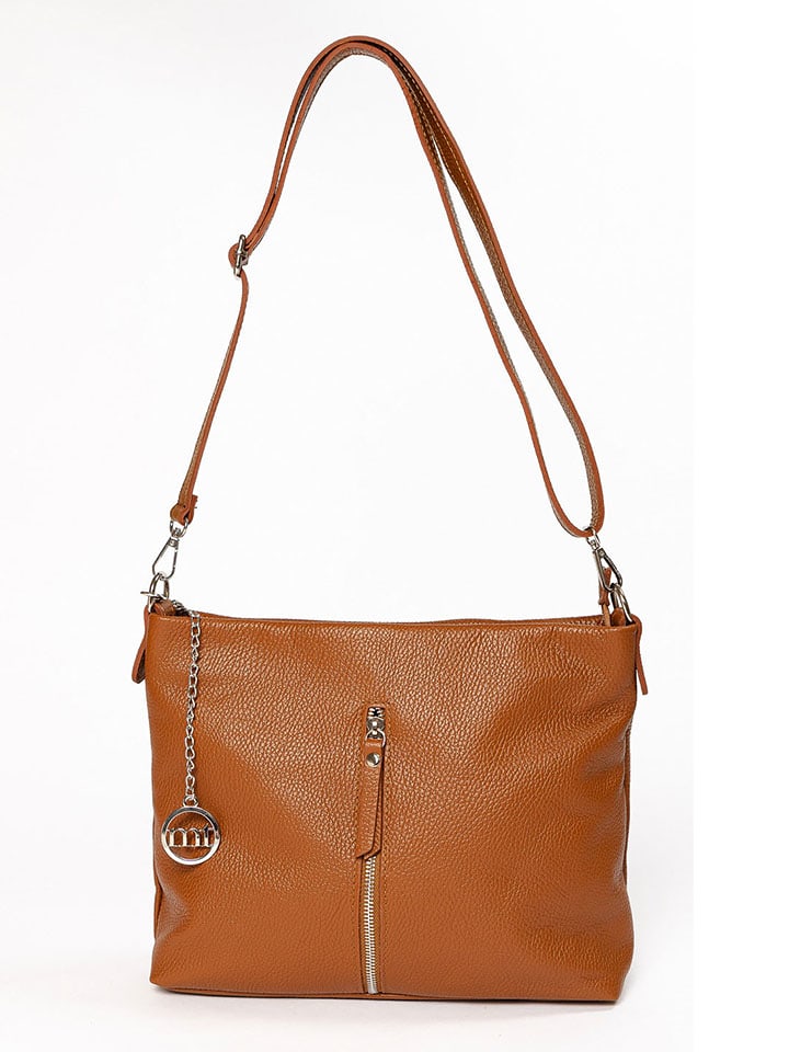 

Кожаная сумка через плечо "Alerami" светло-коричневого цвета - (Д)30 x (Ш)10 x (В)24 см Mia Tomazzi