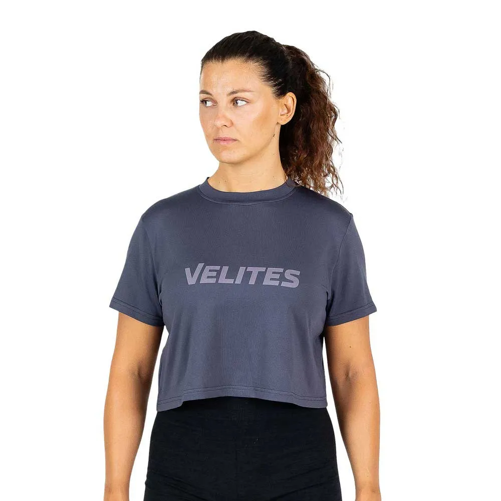 

Футболка с коротким рукавом спортивная Velites Crop Holo, серый