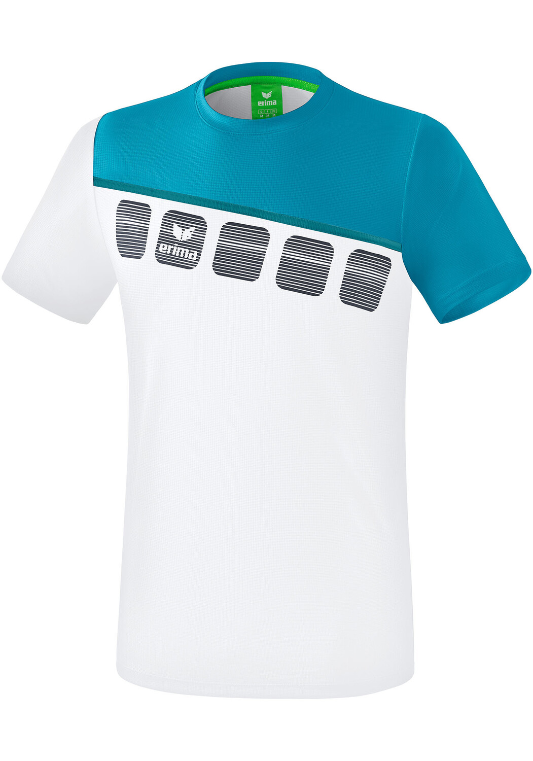 

Рубашка erima 5 C T Shirt, цвет weiss/oriental blue/colonial blue