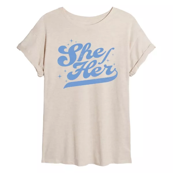 

Футболка оверсайз She Her Pride для подростков Unbranded, бежевый