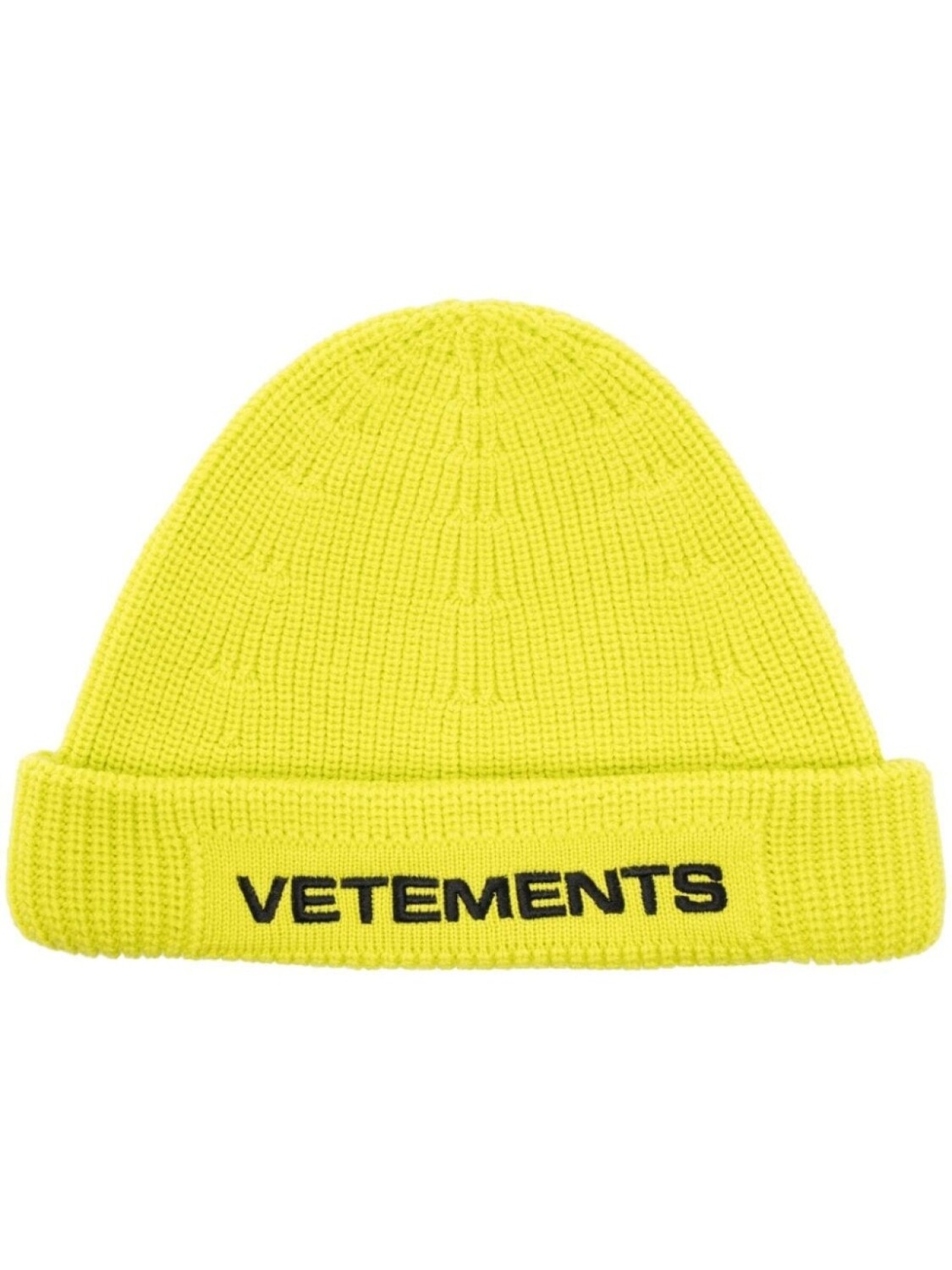 

VETEMENTS шапка бини из шерсти мериноса с вышитым логотипом, зеленый