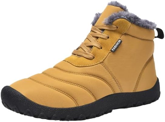 

Мужские зимние ботинки Hhhchpm - ручная строчка, утепленные мехом, теплые ботильоны, шнуровка, противоскользящие, водонепроницаемые, легкие, на плоской подошве, для улицы и повседневной ходьбы, светло-коричневый