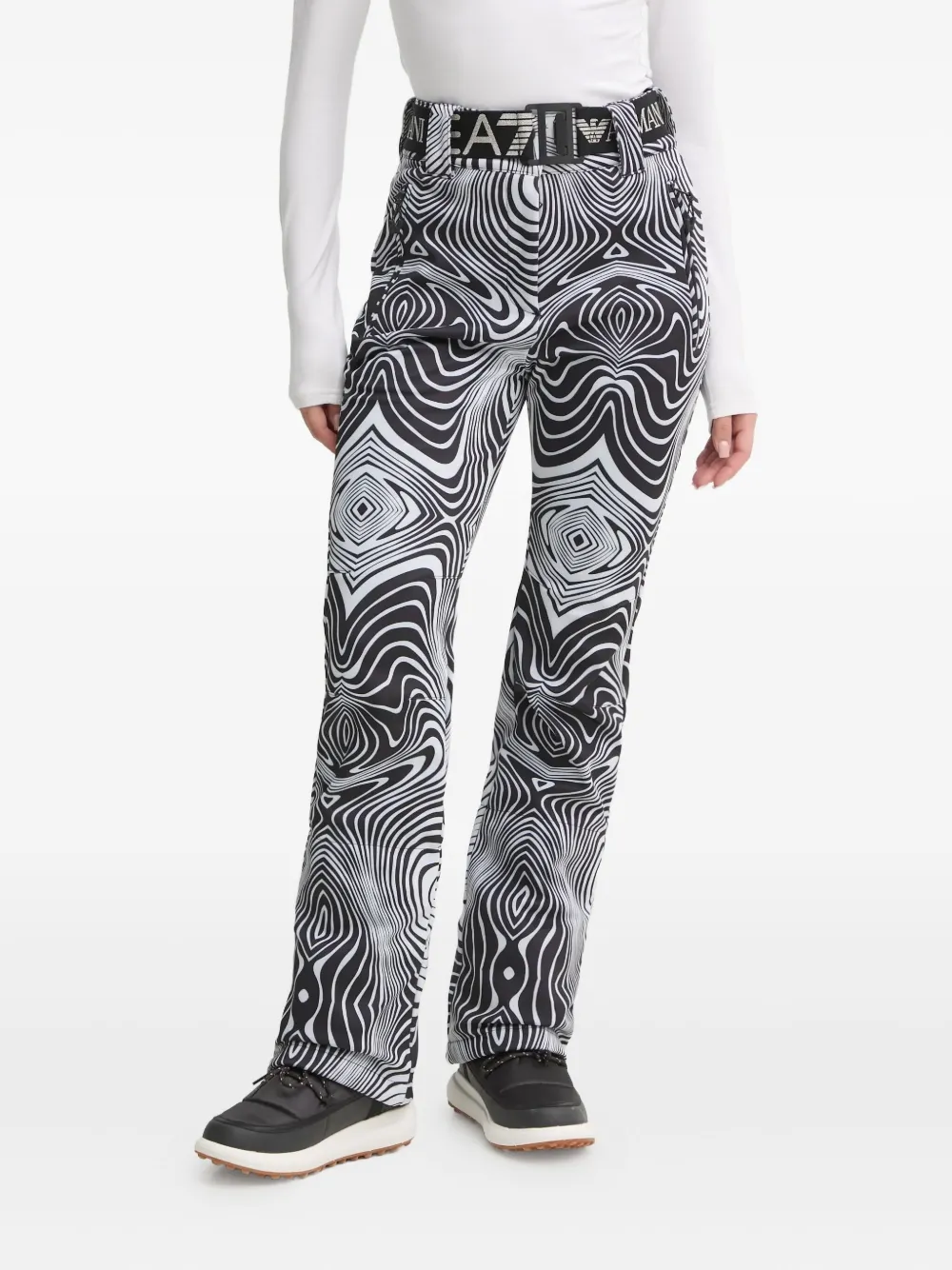 

Принтованные лыжные брюки Ea7 Emporio Armani, черный