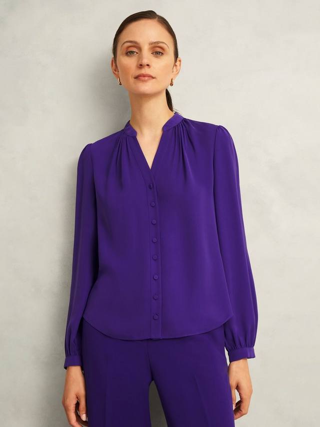 

Топ с плиссированными деталями в виде пионов Hobbs, Future Purple