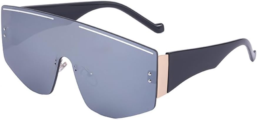 

Винтажные солнцезащитные очки LVTFCO большого размера в квадратной оправе без дужек для мужчин и женщин. Модные солнцезащитные очки в широкой оправе, цельные, Wtyj145 Silver