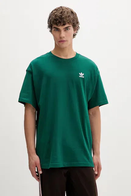 Футболка из хлопка T-shirt bawełniany Adidas Originals, зеленый