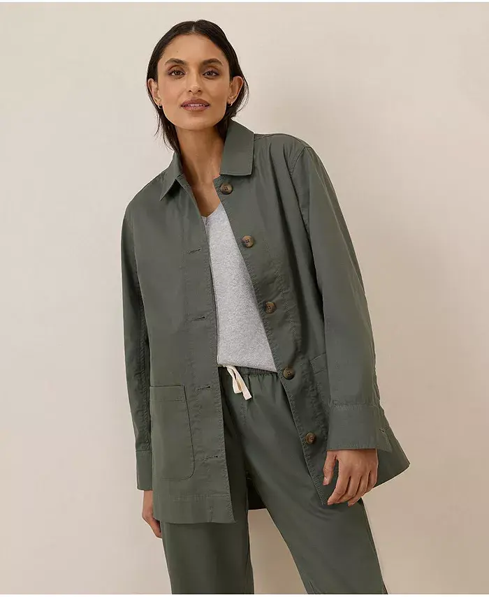 

Женская легкая куртка свободного кроя из органического хлопка Pact, серый