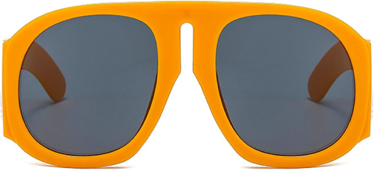 

Круглые солнцезащитные очки Y2k для женщин, винтажные большие очки с широкими дужками для мужчин, солнцезащитные очки-щитки для вождения, сексуальные женские солнцезащитные очки mincl, Orange&gray