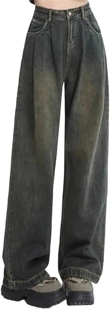 Джинсы свободные, Wide Leg, джинсы, Серый