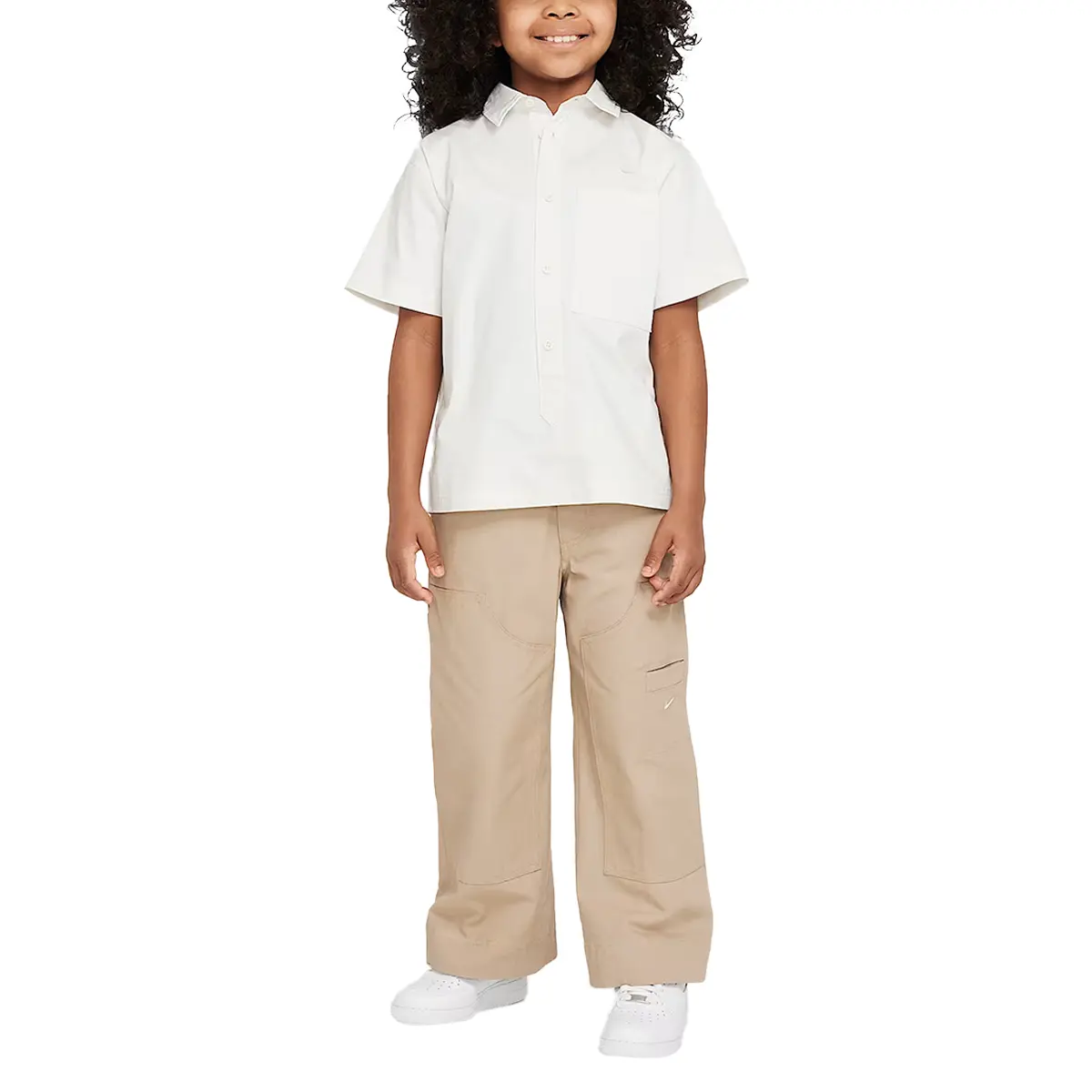 

Спортивная рубашка Casual Metro Ground Phantom Gray White для подростков Nike, серый/белый