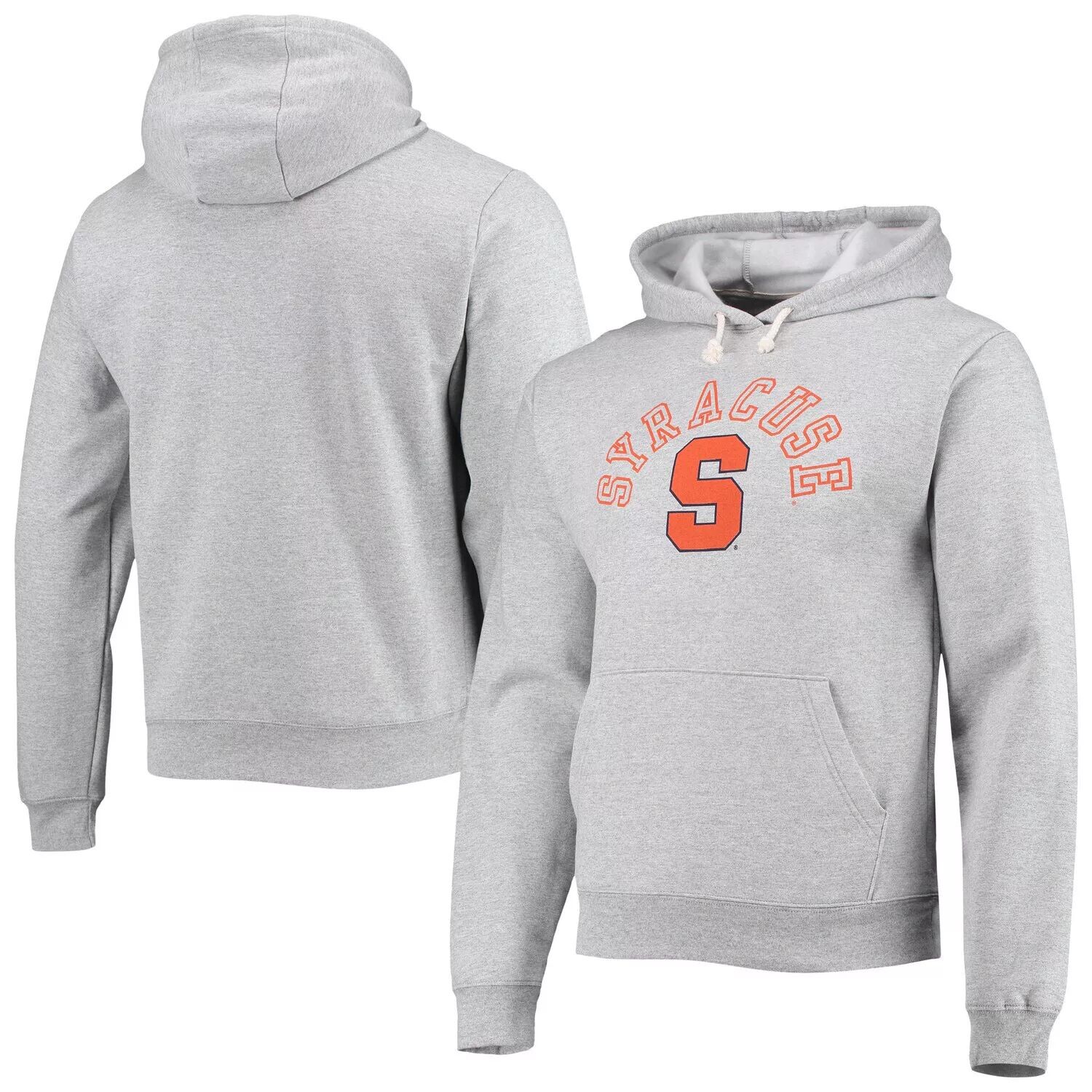 

Мужская лига, студенческая одежда, серый флисовый пуловер с капюшоном Syracuse Orange Seal Neuvo Essential