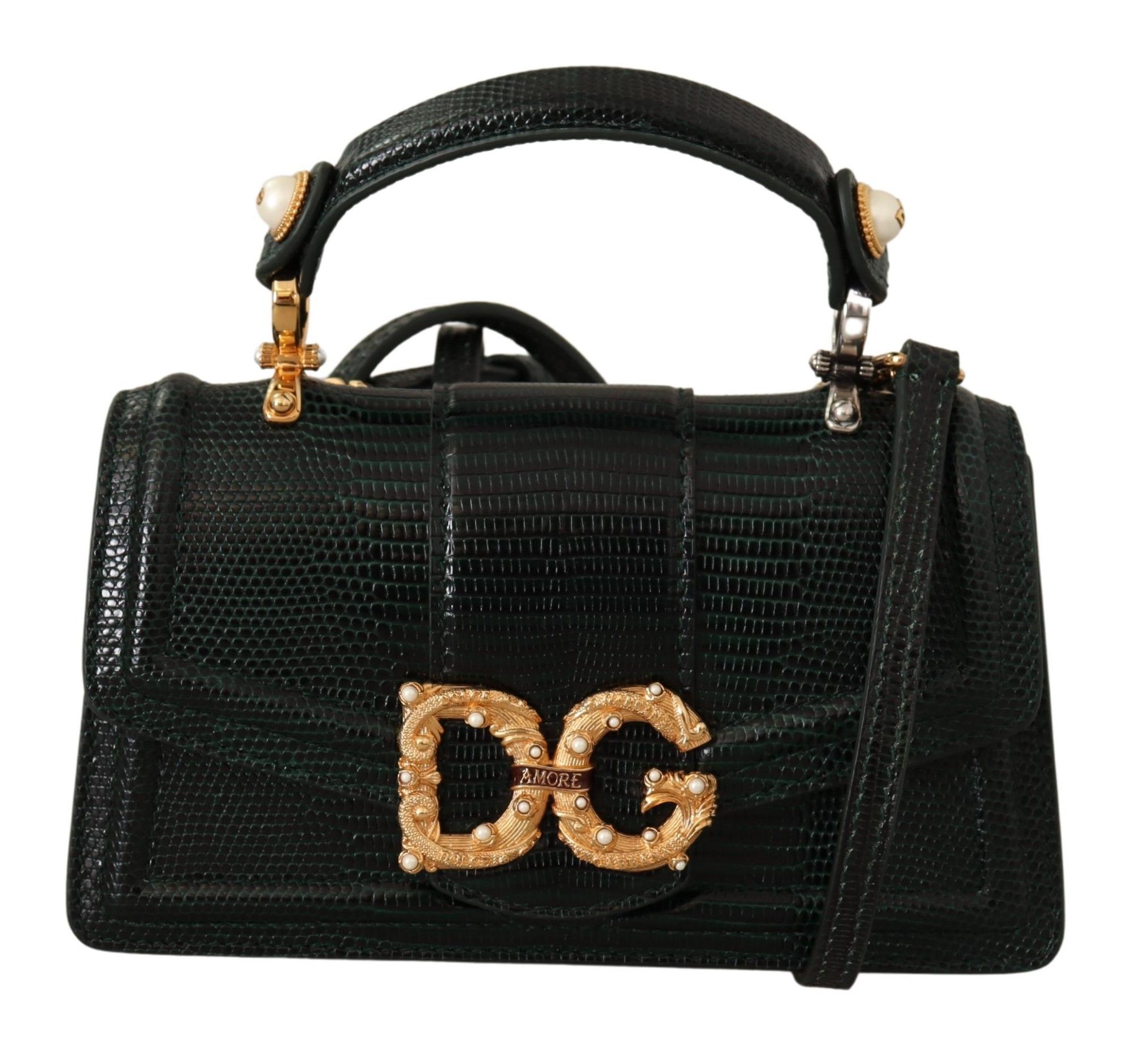 

Шикарная зеленая кожаная сумка через плечо Amore Dolce & Gabbana