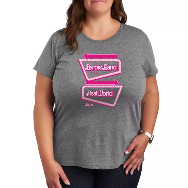 

Футболка с принтом "Plus size the movie signs" Barbie, серый