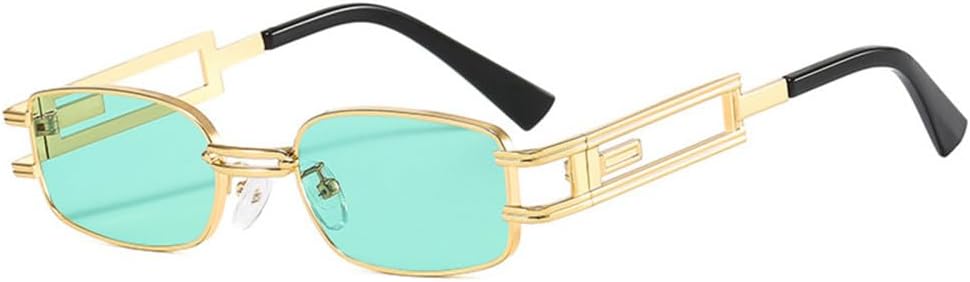 

Металлические прямоугольные солнцезащитные очки для женщин в стиле стимпанк, мужские ретро-очки в стиле панк, очки с защитой от УФ-излучения UV400, очки для вождения MTZJH, C8gold-green