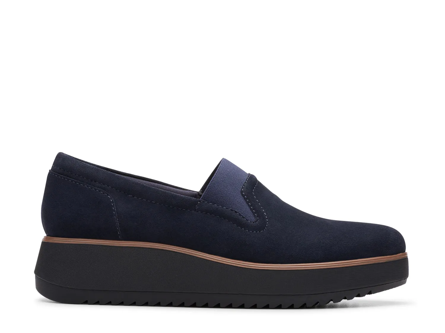 Слипоны Zylah Sky Wedge Slip-On Clarks, цвет navysuede — фото 3