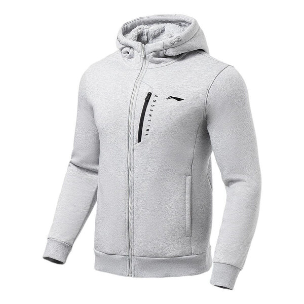 

Толстовка Gym Series с логотипом и флисовой подкладкой кардиган куртка Li-Ning, серый