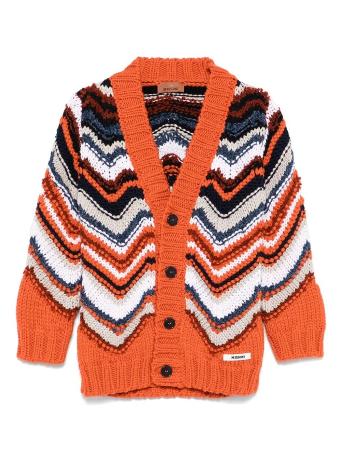 

Missoni Kids кардиган с зигзагообразным узором, оранжевый