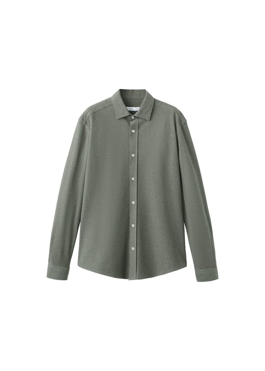 

Рубашка на пуговицах классического кроя MANGO MAN Pique, зеленый