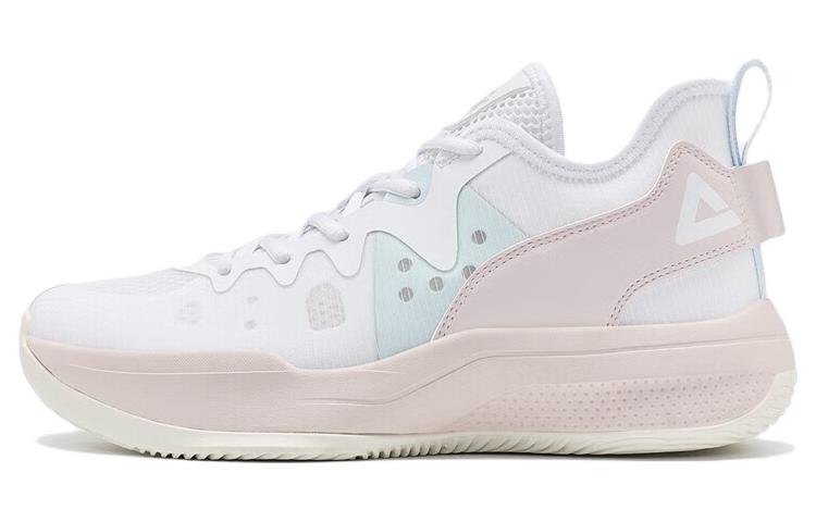 

PEAK Ланинг амортизирующие противоскользящие износостойкие легкие баскетбольные кроссовки с низким верхом унисекс бело-розовые