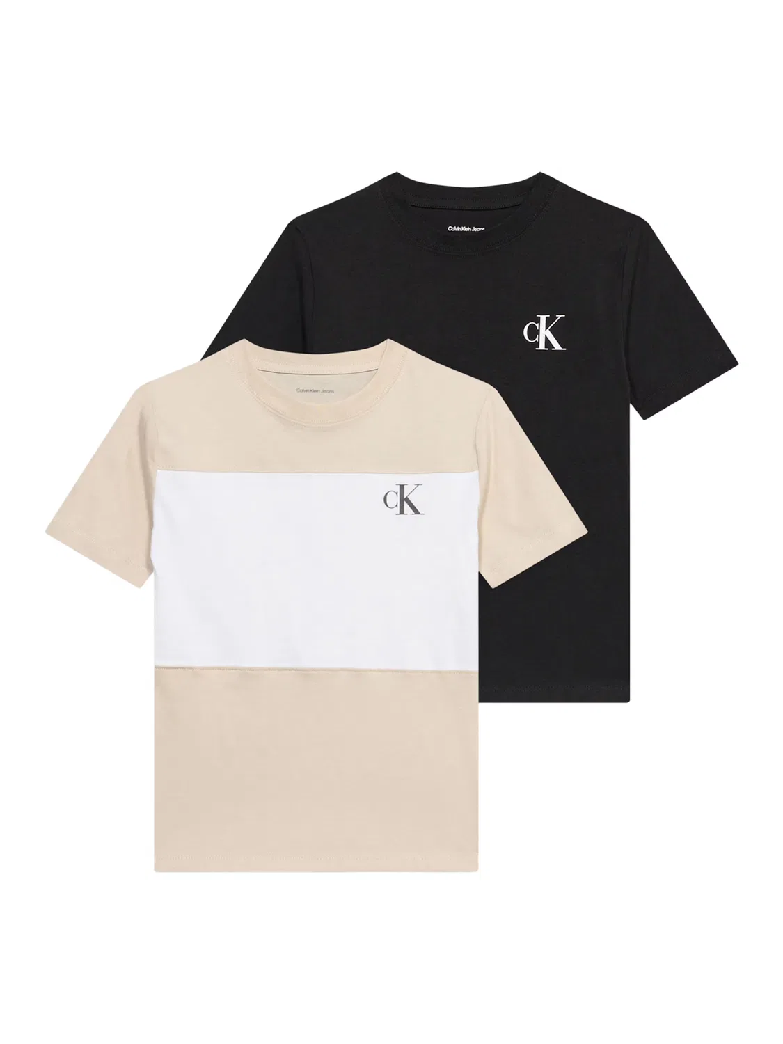 Джинсовая рубашка Calvin Klein Jeans бежевого и черного цвета